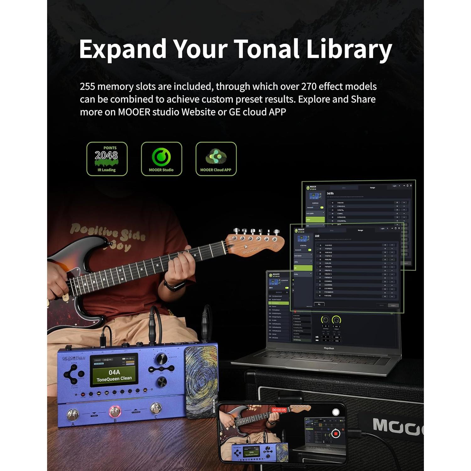 Procesador de Efectos MOOER GE200 Plus para Guitarra