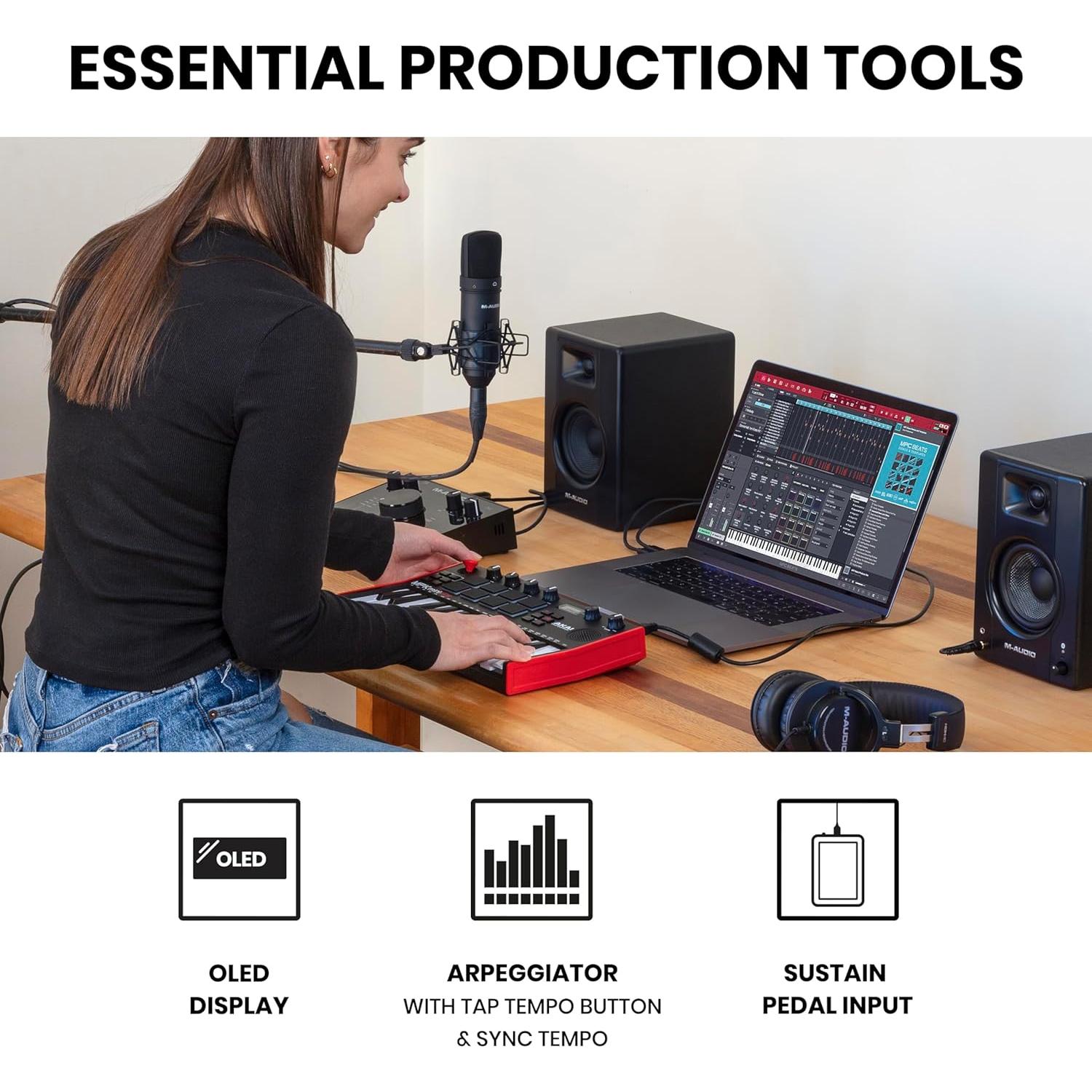 Teclado MIDI Akai MPK Mini Play MK3 con Altavoz y 25 Teclas