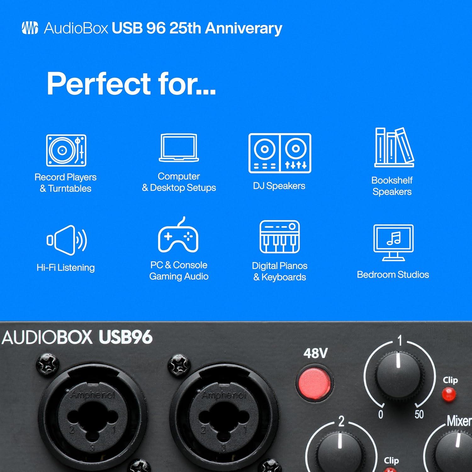 Interfaz de Audio PreSonus AudioBox 96 25 Aniversario USB