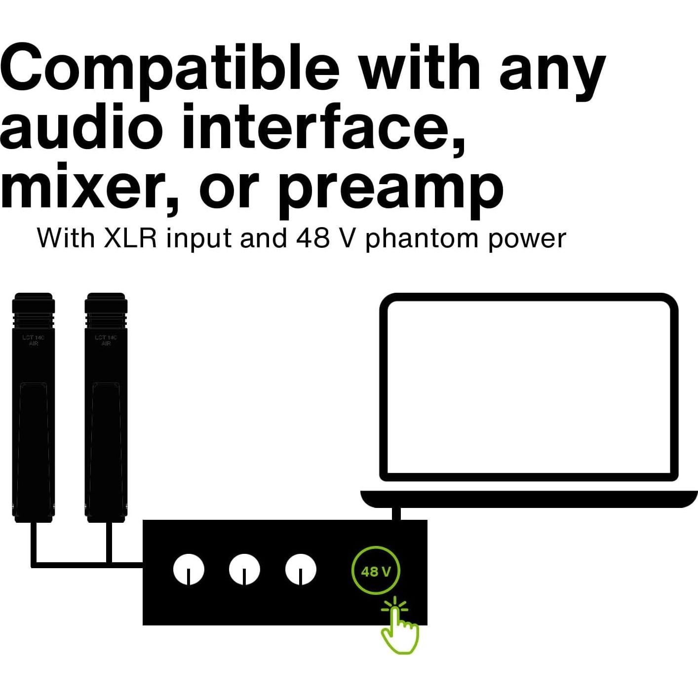 Micrófono Estéreo Lewitt LCT-140 AIRE XLR - 0.58 kg
