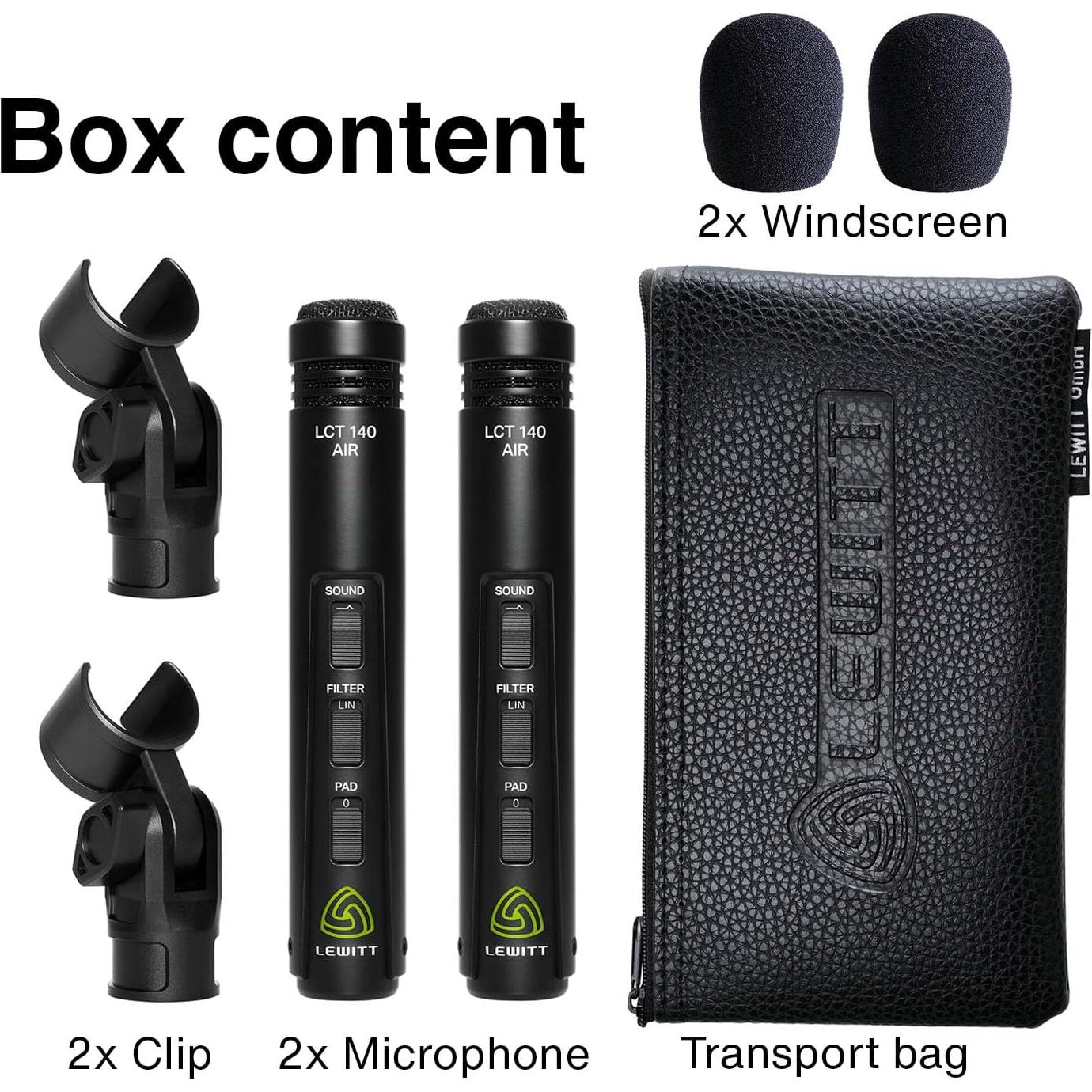 Micrófono Estéreo Lewitt LCT-140 AIRE XLR - 0.58 kg