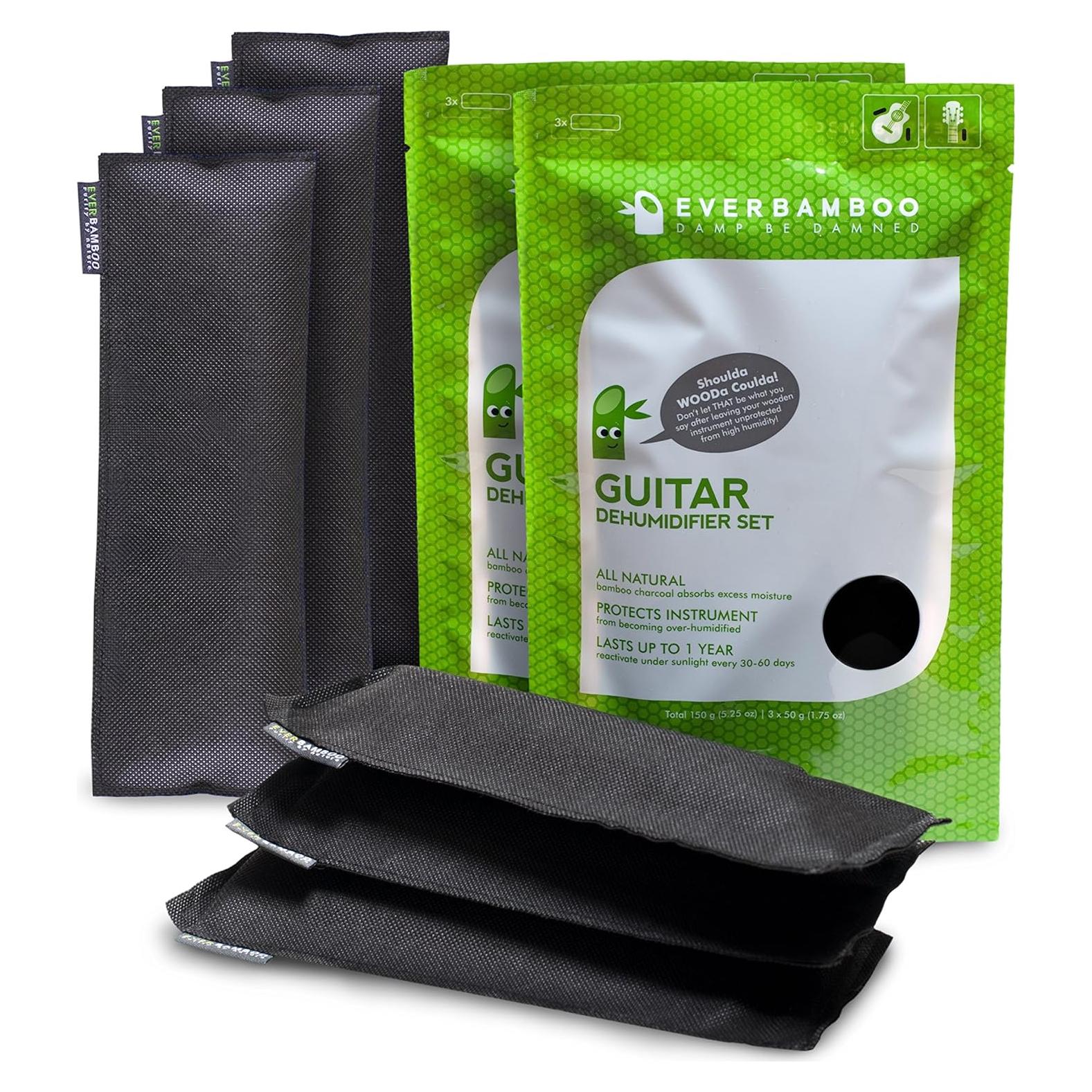 Juego de 2 bolsas deshumidificadoras Ever Bamboo para guitarra