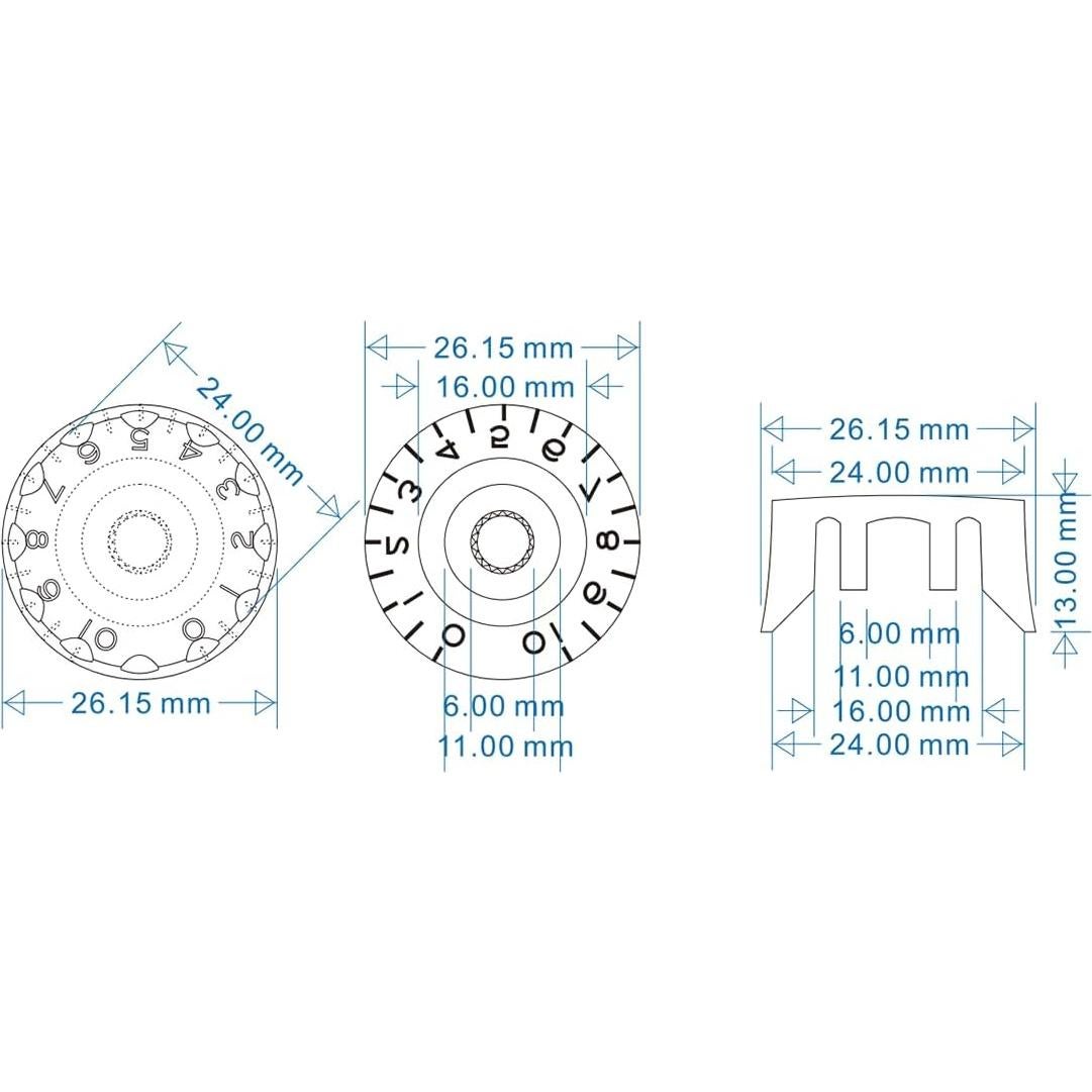 4 Perillas de Guitarra Eléctrica Marrón Ámbar XIYANGJUAN
