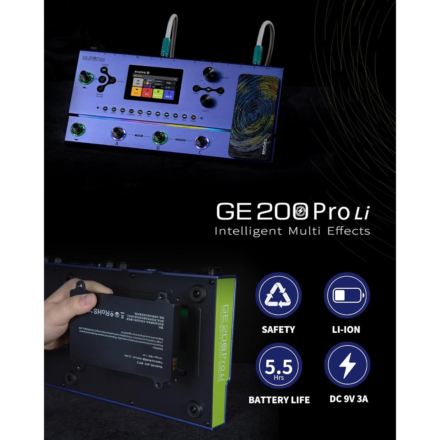 Pedal de Efectos MOOER GE200 Pro Li para Guitarra