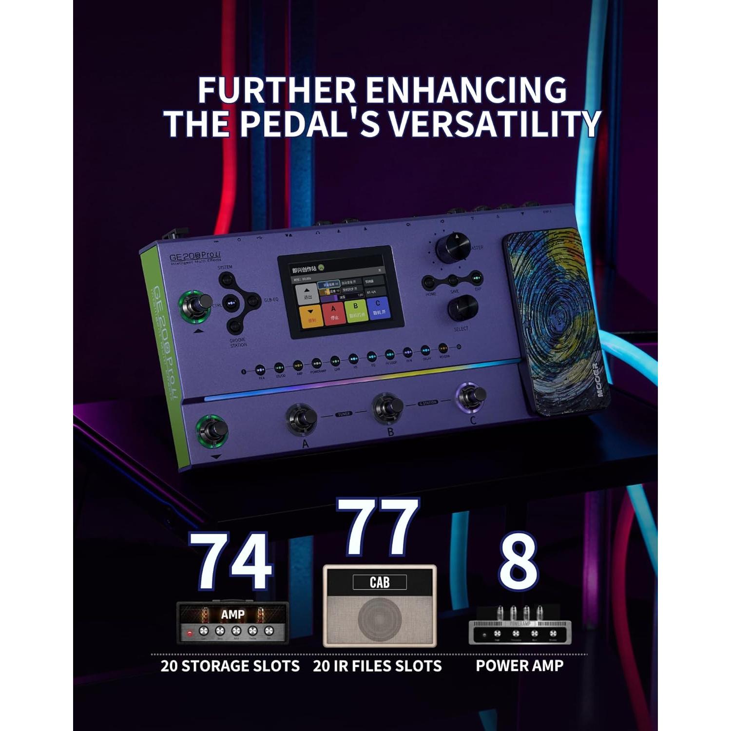 Pedal de Efectos MOOER GE200 Pro Li para Guitarra