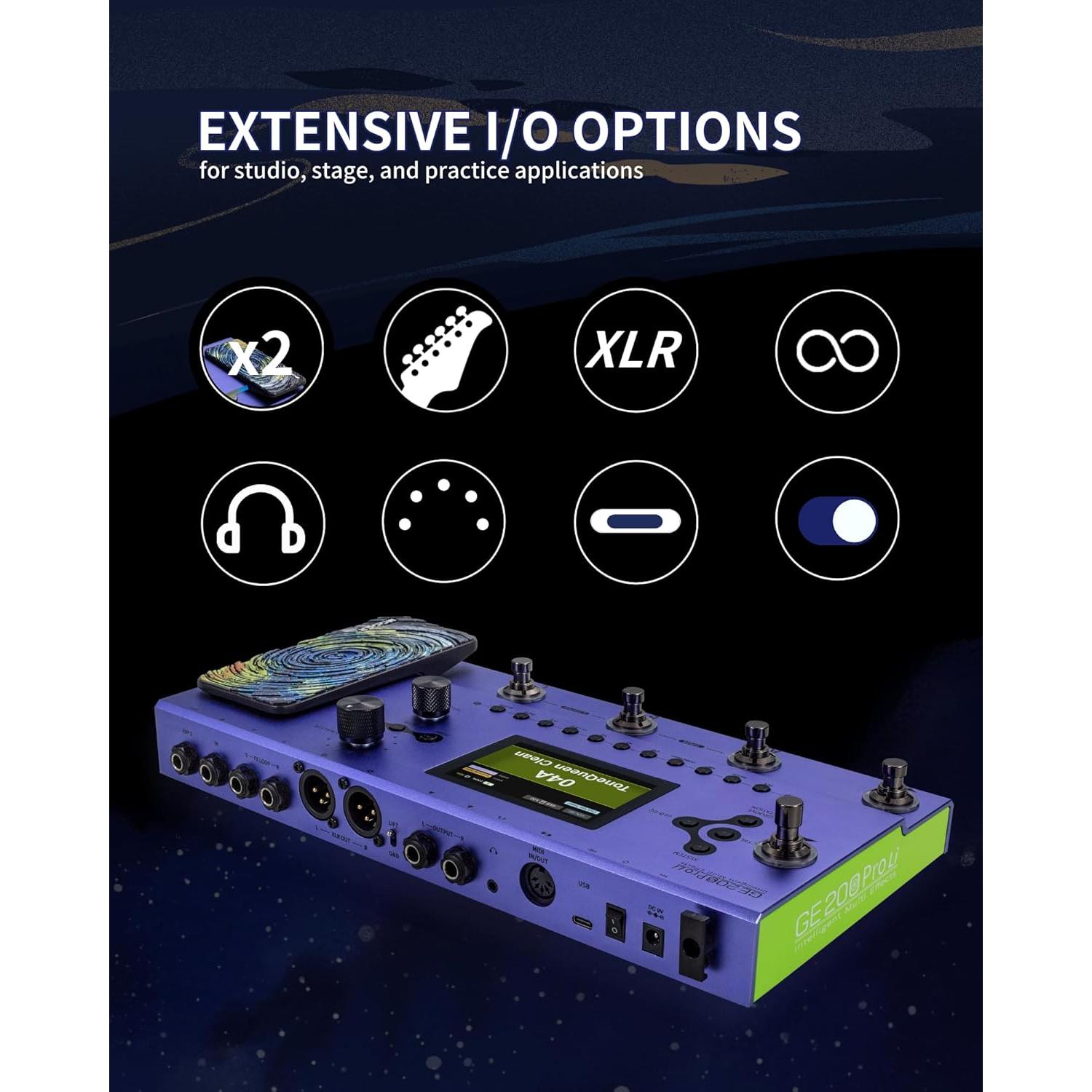 Pedal de Efectos MOOER GE200 Pro Li para Guitarra