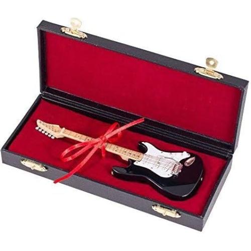Réplica de guitarra eléctrica negra Broadway Gift 18 cm con estuche