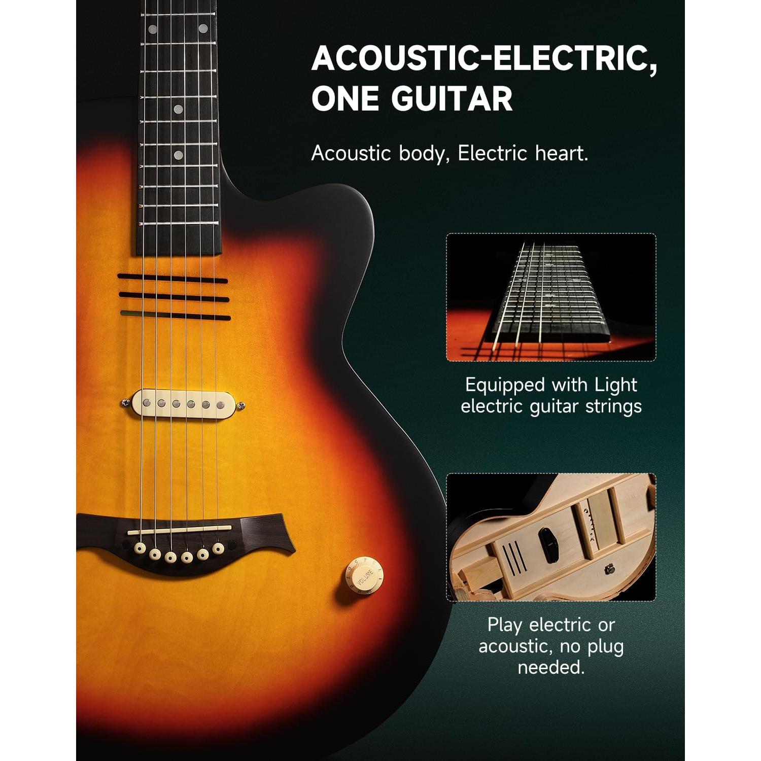 Guitarra Acústica Eléctrica Moukey BCC-100 39" Sol Naciente