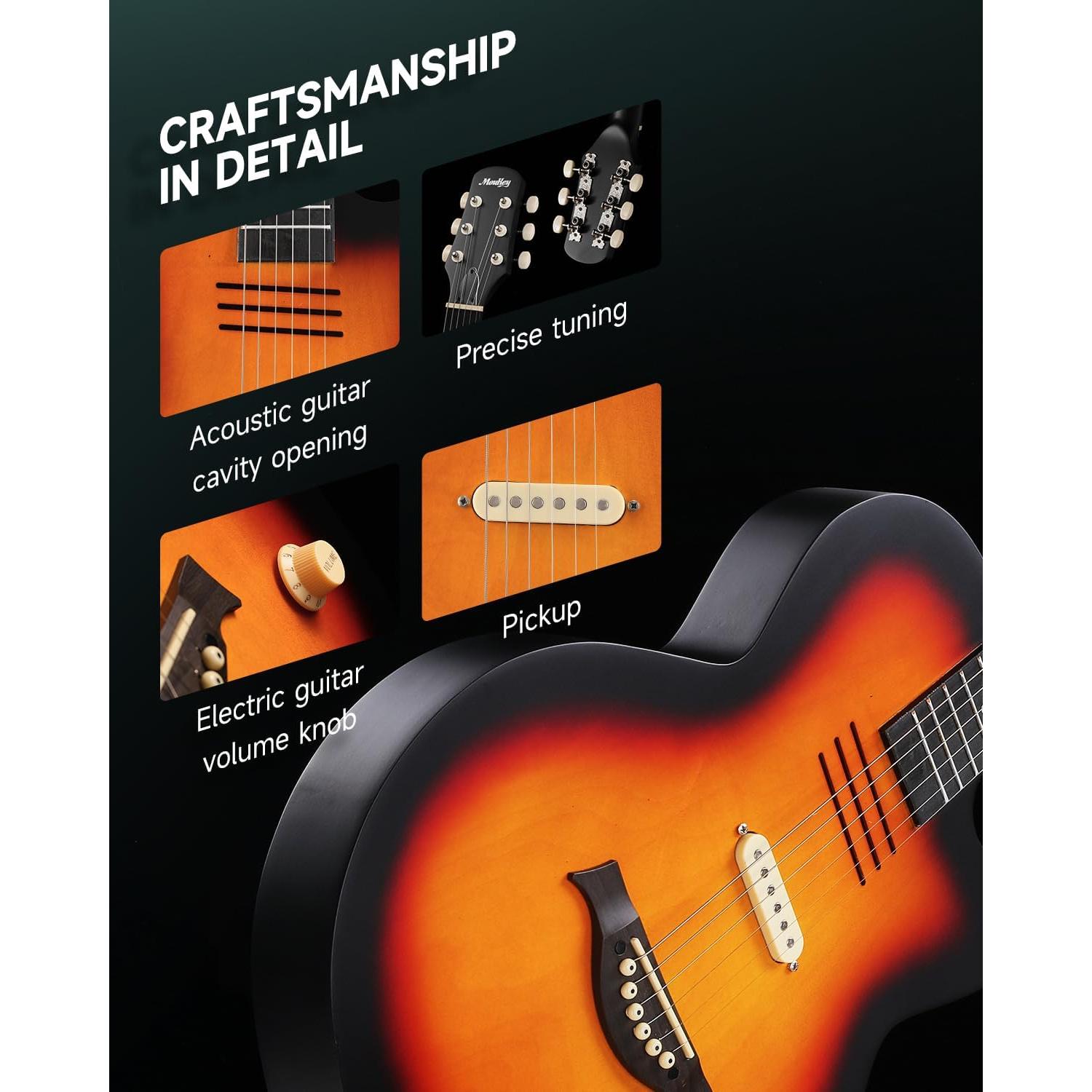 Guitarra Acústica Eléctrica Moukey BCC-100 39" Sol Naciente