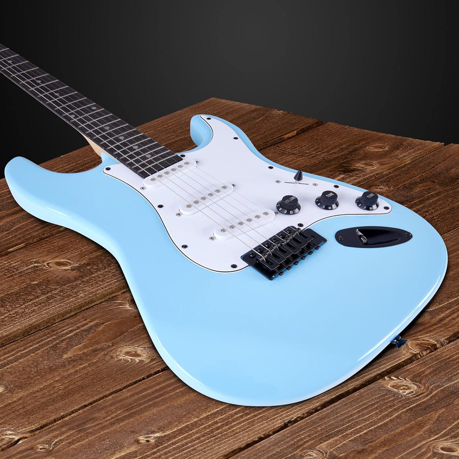 Kit de guitarra eléctrica LyxPro 39" con amplificador 20W - Azul retro
