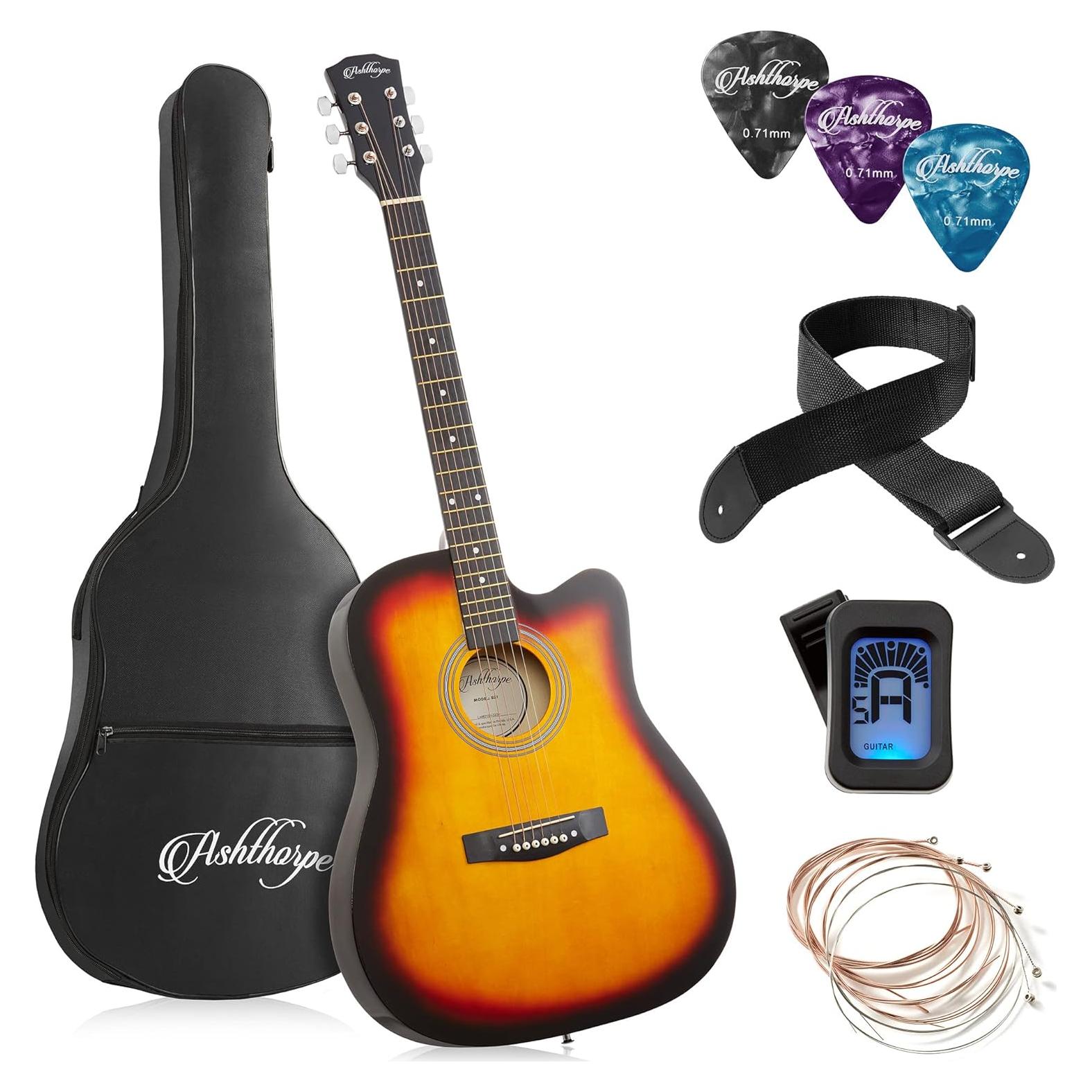 Guitarra acústica Ashthorpe 41" Sunburst para principiantes