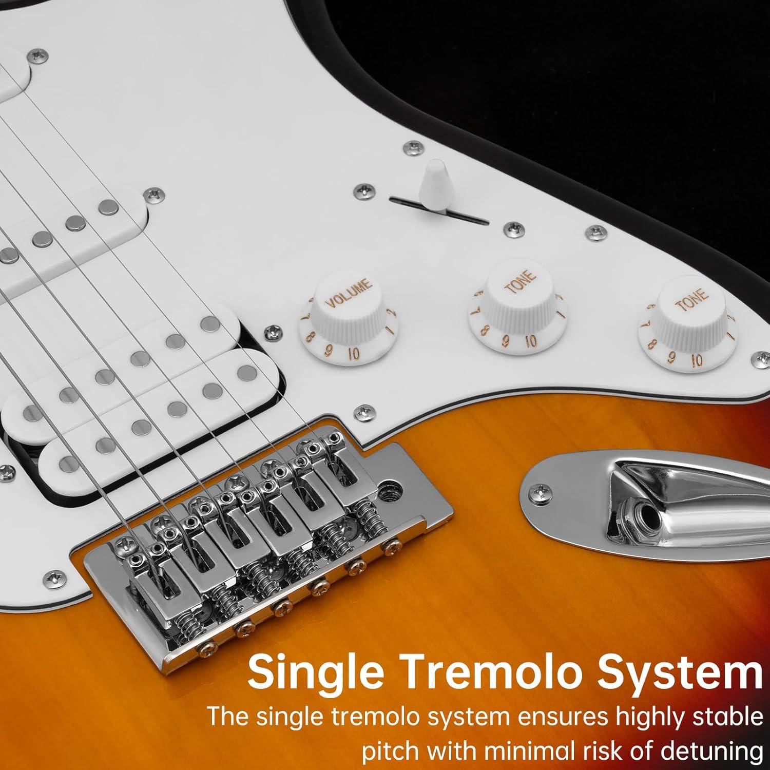 Kit de guitarra eléctrica AODSK 39" con amplificador y accesorios