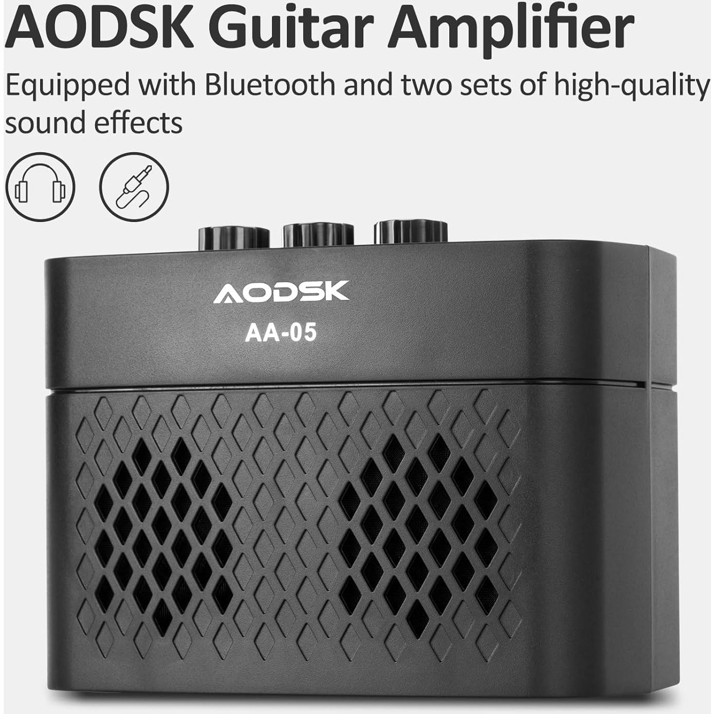 Kit de guitarra eléctrica AODSK 39" con amplificador y accesorios