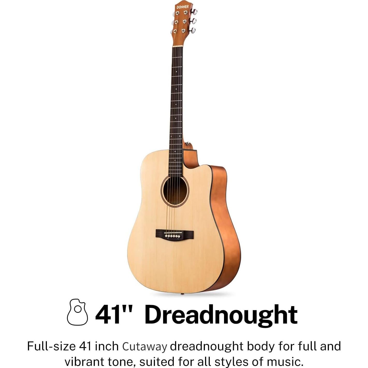 Kit de Guitarra Acústica Donner DAD-140C 41" para Principiantes