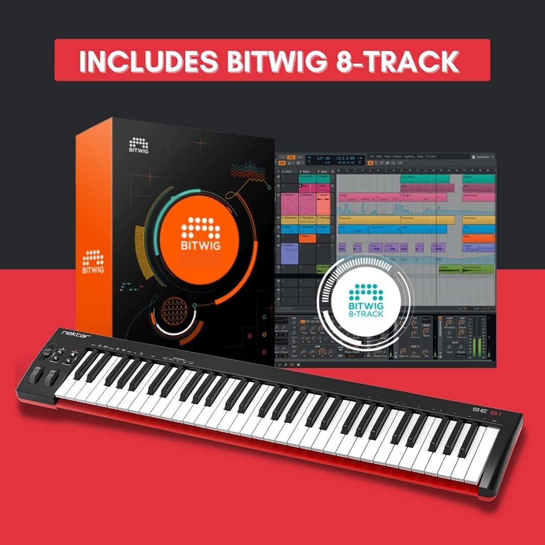 Teclado Controlador MIDI USB Nektar SE61 61 Teclas Negro