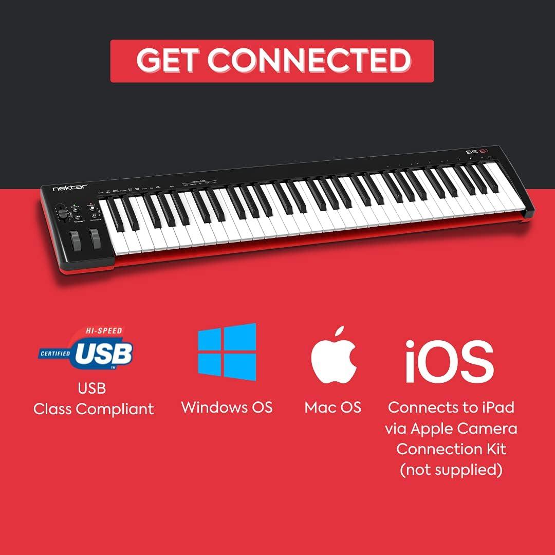Teclado Controlador MIDI USB Nektar SE61 61 Teclas Negro