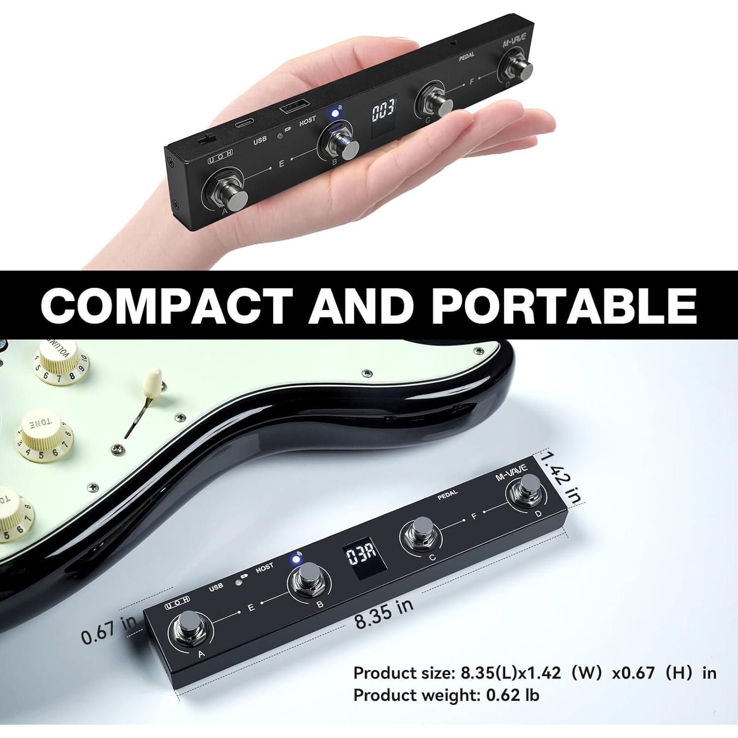 Controlador de Pedal MIDI Inalámbrico Chocolate Plus 4 Botones