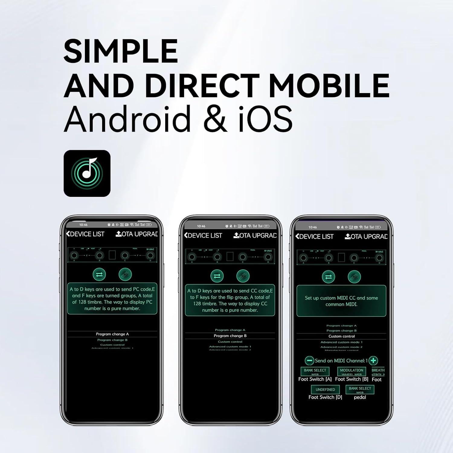 Controlador de Pedal MIDI Inalámbrico Chocolate Plus 4 Botones