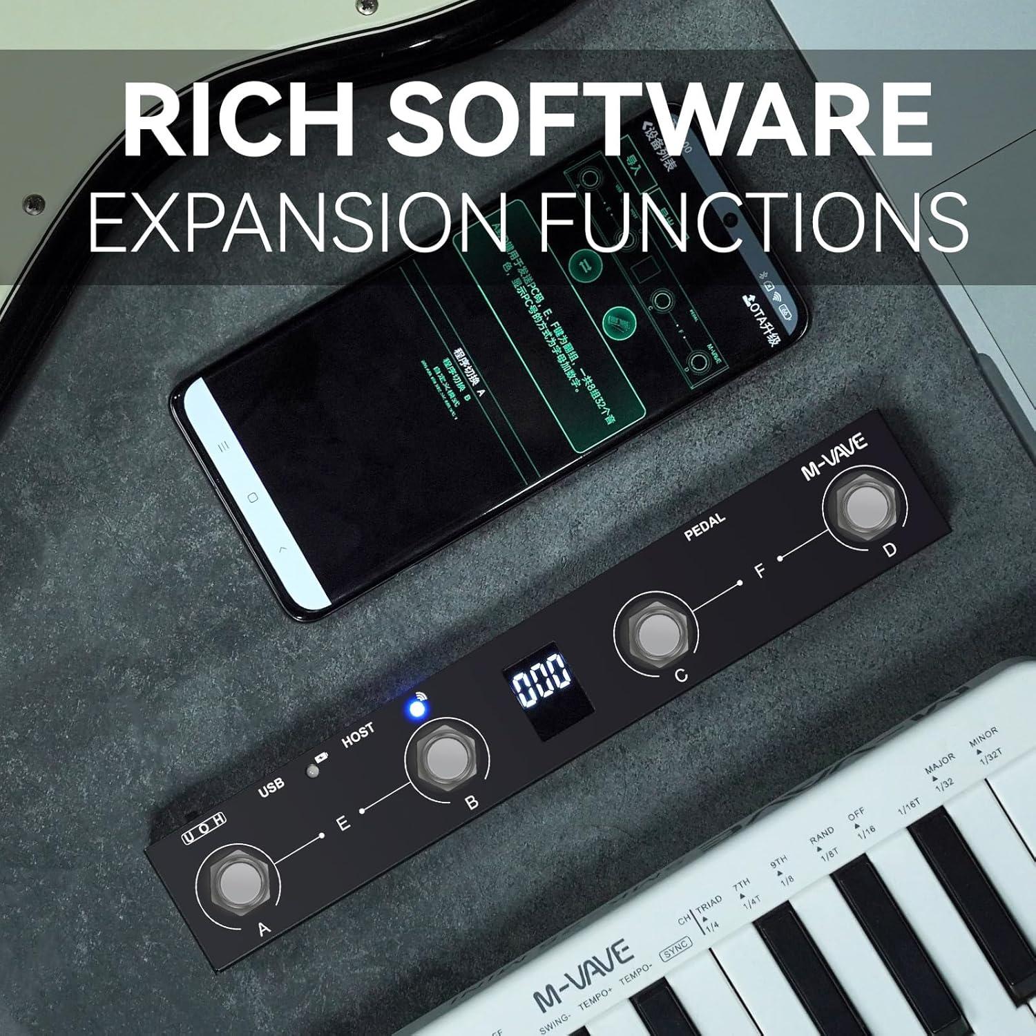 Controlador de Pedal MIDI Inalámbrico Chocolate Plus 4 Botones