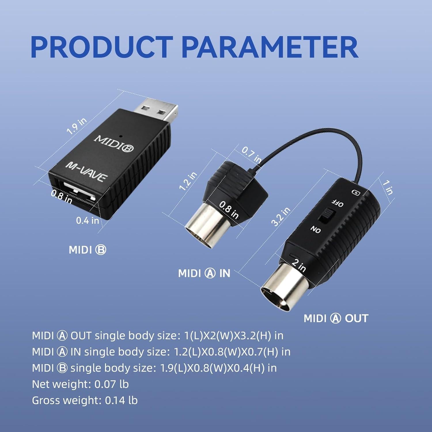 Adaptador MIDI Inalámbrico MS1 - Ultra Baja Latencia, 67.6g