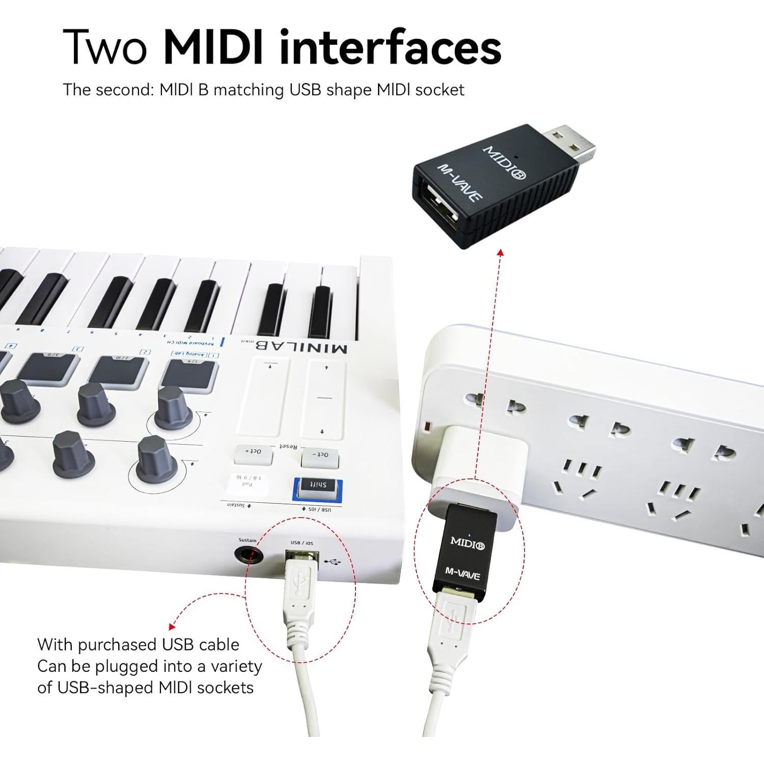 Adaptador MIDI Inalámbrico MS1 - Ultra Baja Latencia, 67.6g