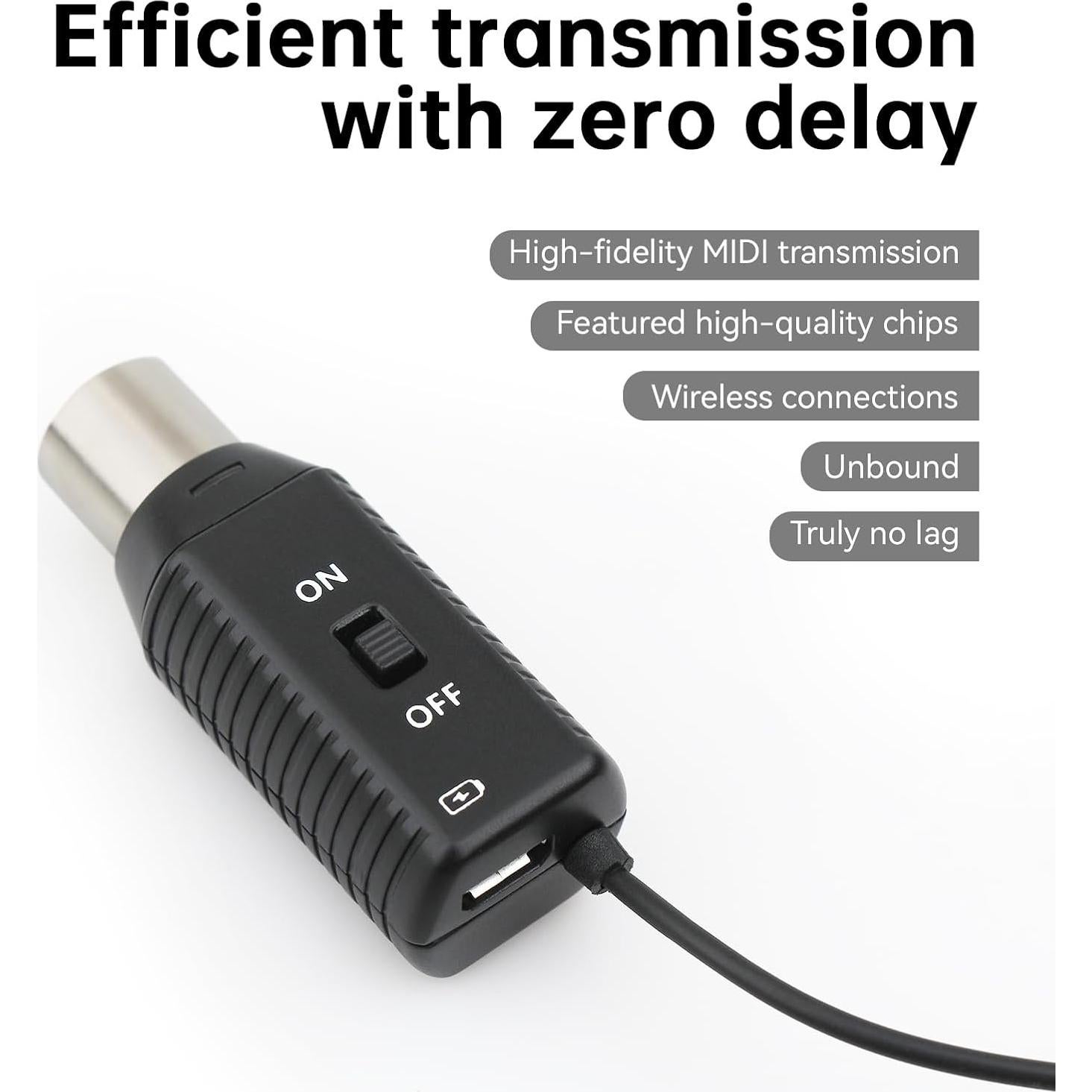 Adaptador MIDI Inalámbrico MS1 - Ultra Baja Latencia, 67.6g