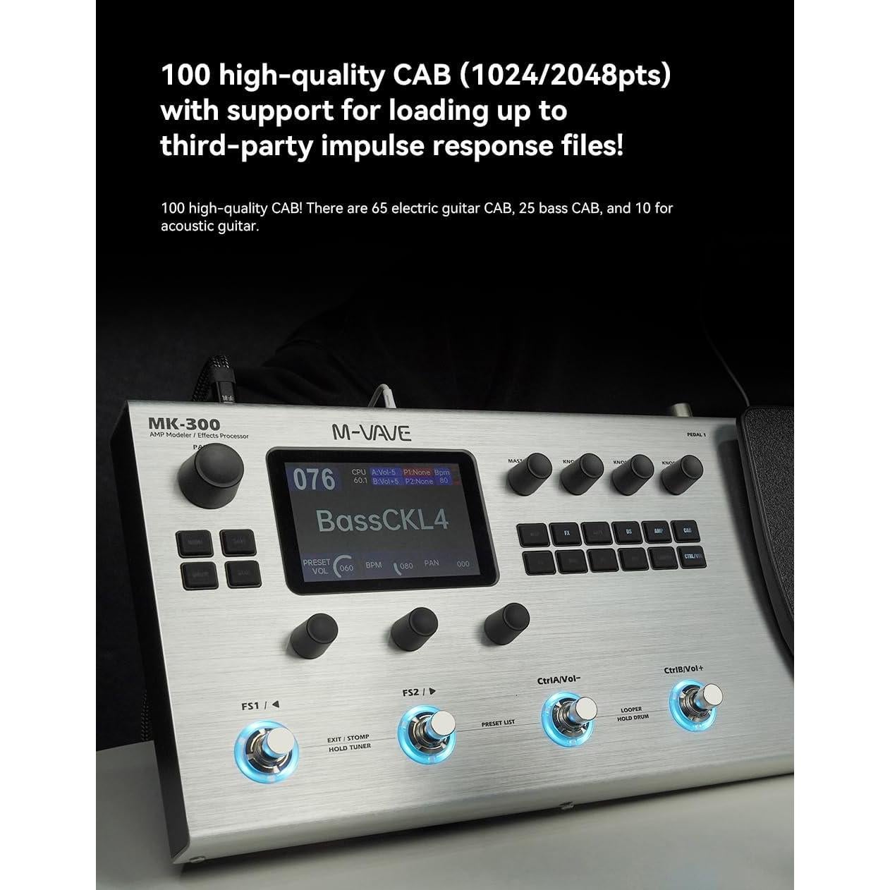 Pedal de Multi-efectos MK-300 con 320+ Efectos y Looper