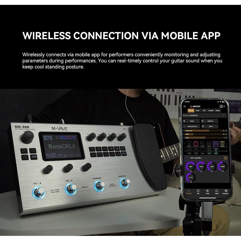 Pedal de Multi-efectos MK-300 con 320+ Efectos y Looper