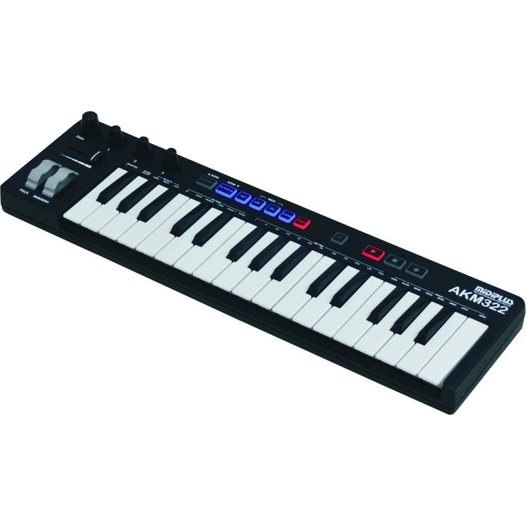Controlador MIDI USB midiplus AKM322 32 teclas compacto