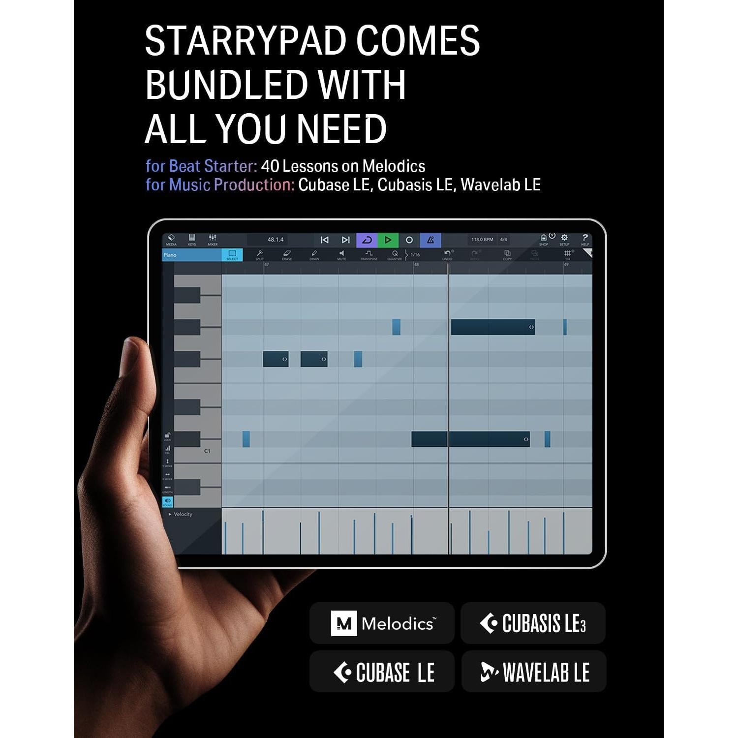 Controlador MIDI Donner STARRYPAD 16 Pads USB-C con Faders
