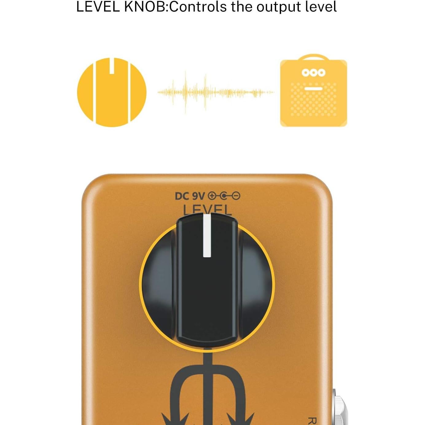 Pedal Atenuador Donner EMO-AMP 9V para Guitarra - Bypass Verdadero