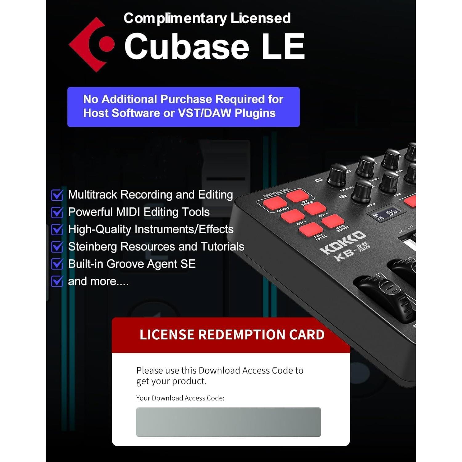 Controlador MIDI KOKKO KB-25 Mini 25 Teclas con Pads Retroiluminados