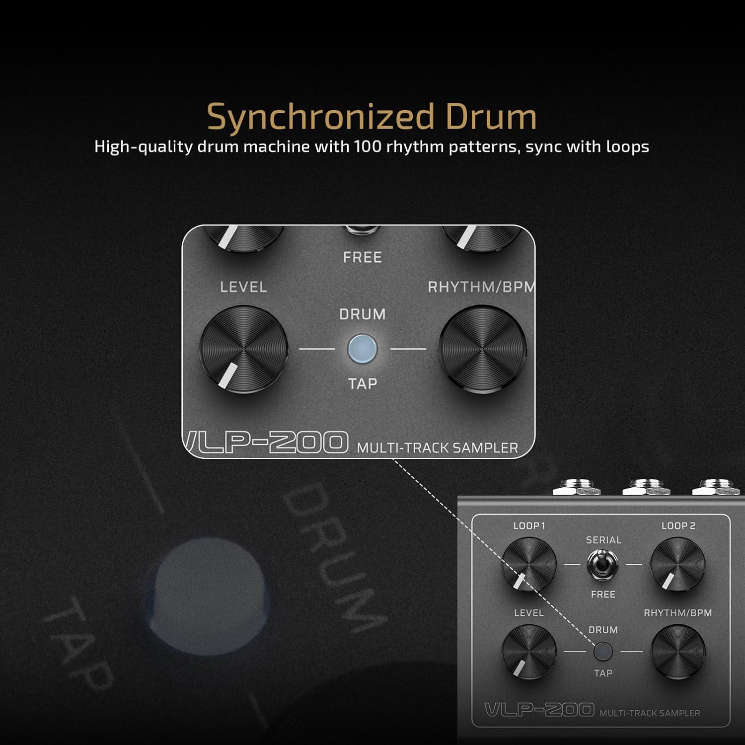 Pedal Looper Estéreo Doble Valeton VLP-200 con 99 Espacios