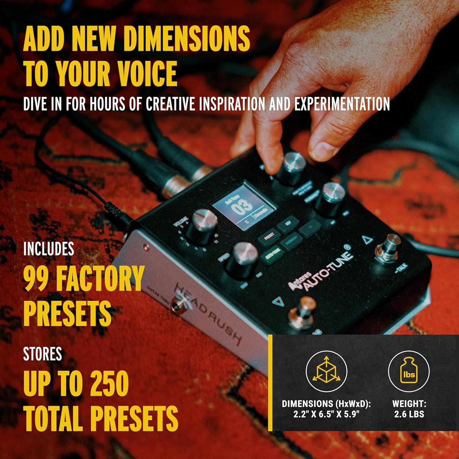 Pedal de Efectos Vocales HeadRush VX5 con AutoTune y Harmonizador