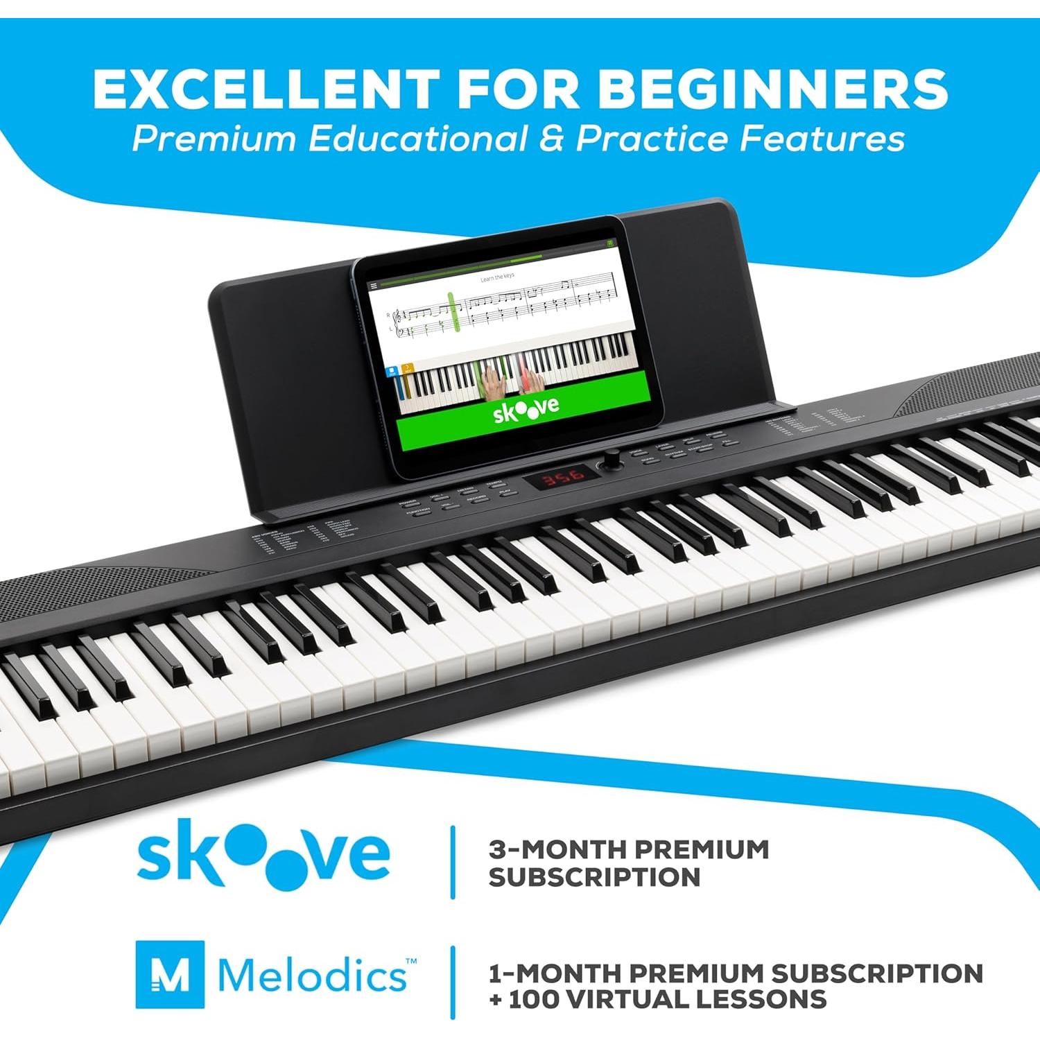 Teclado Electrónico Alesis Recital Play 88 Teclas con Accesorios