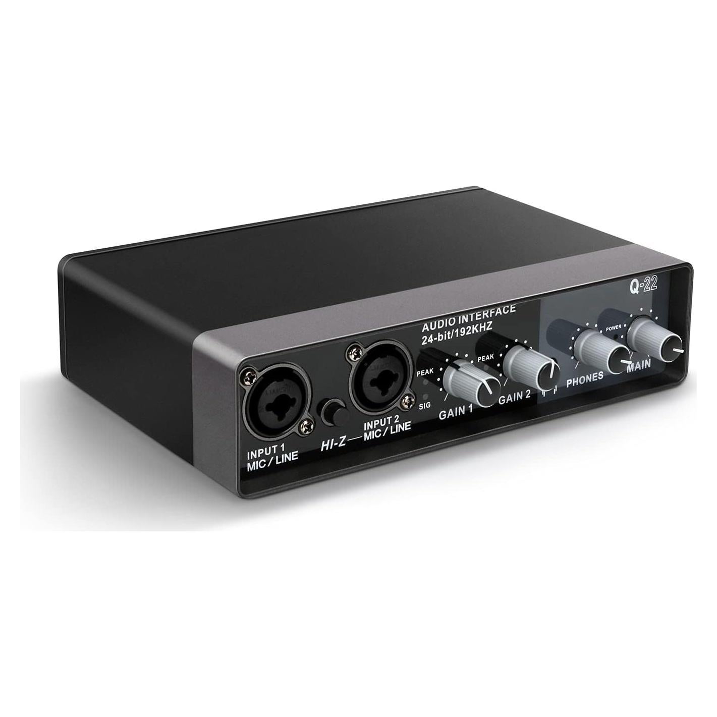 Interfaz de Audio USB YOUSHARES 2 Canales 48V para Grabación