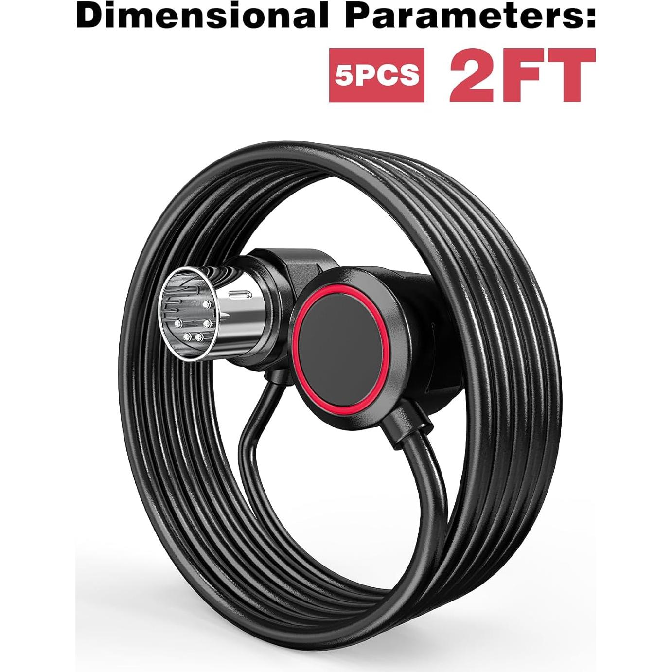 Cable MIDI 5-Pack 60 cm Mellbree 5-pin DIN ángulo 45°