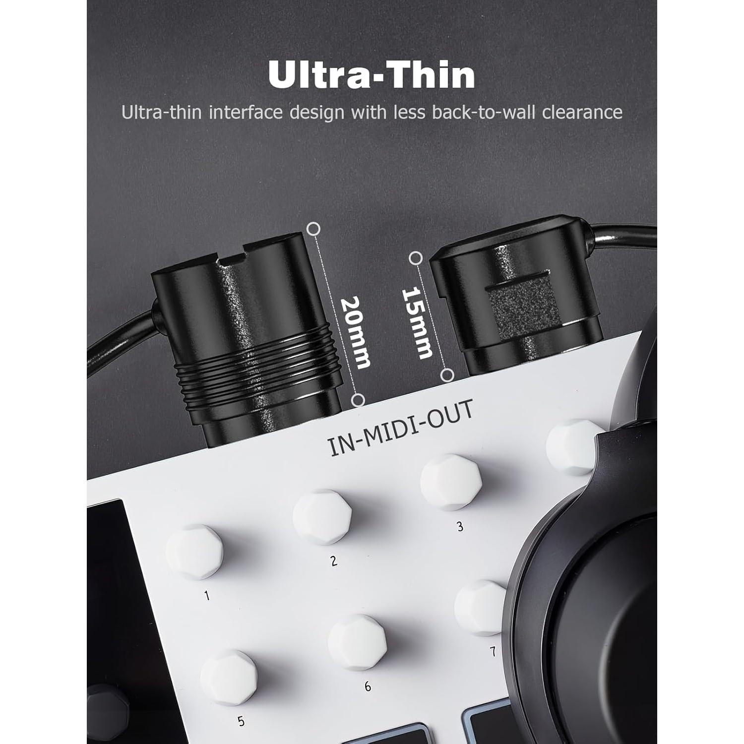 Cable MIDI 5-Pack 60 cm Mellbree 5-pin DIN ángulo 45°