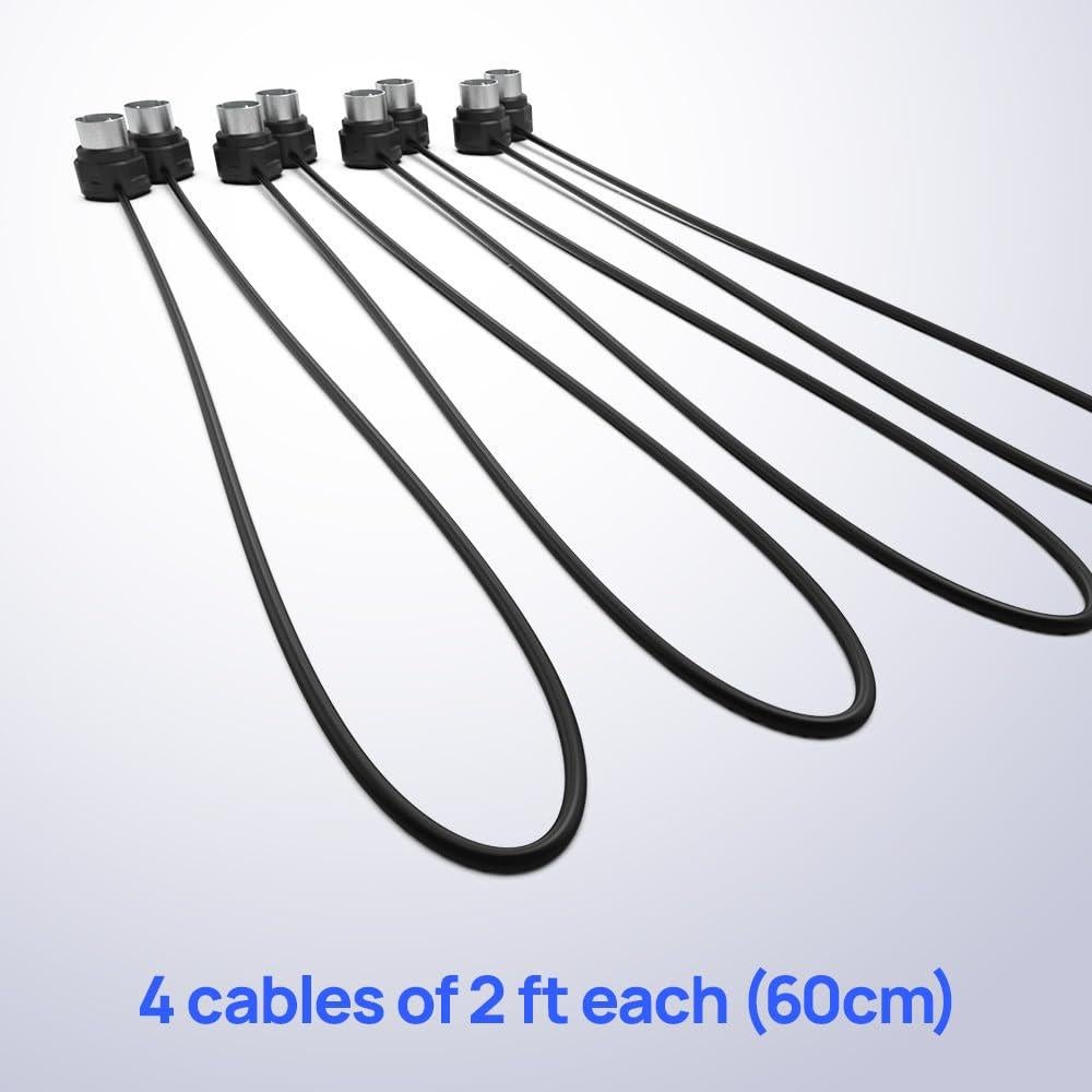 CME Cable MIDI 4-Pack 2FT (60cm) 5-pin DIN Ultra-Fino