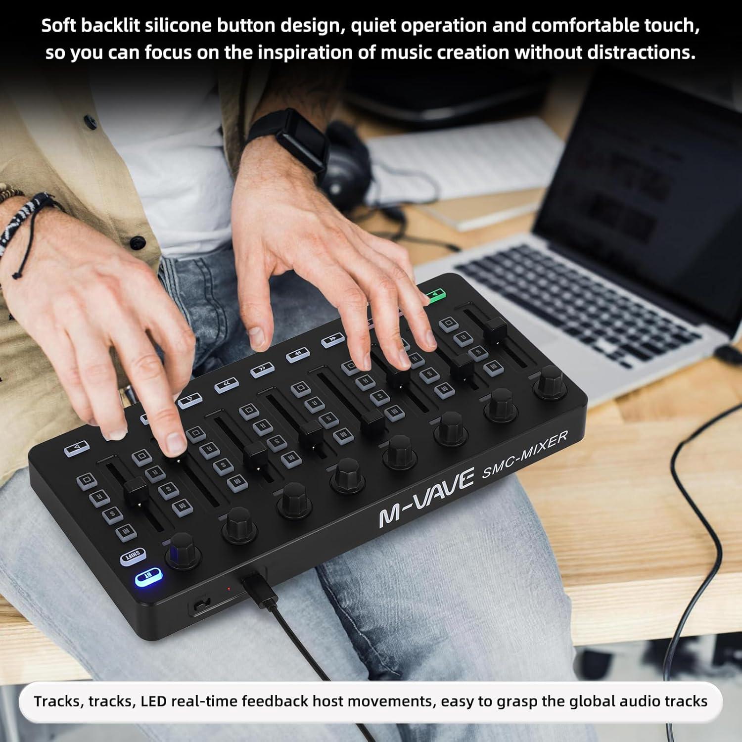 Controlador MIDI Inalámbrico M-VAVE 25 Teclas Bluetooth Negro