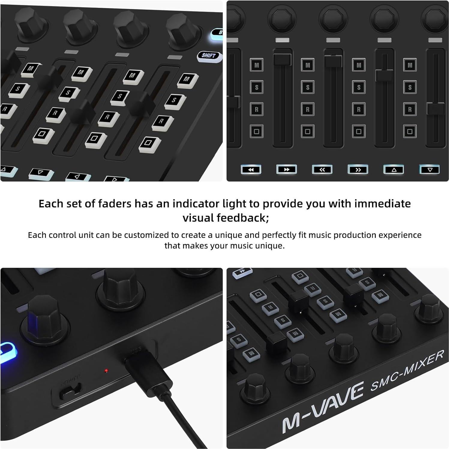 Controlador MIDI Inalámbrico M-VAVE 25 Teclas Bluetooth Negro