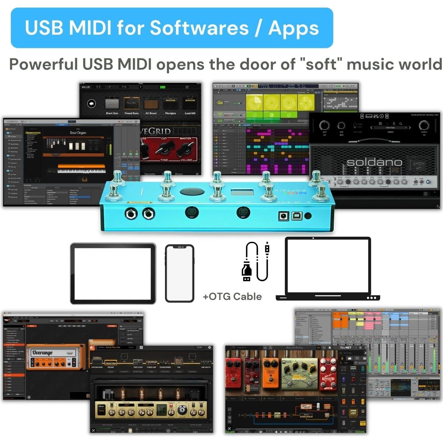 Controlador de pie MIDI Captain Paint Audio con adaptador USB