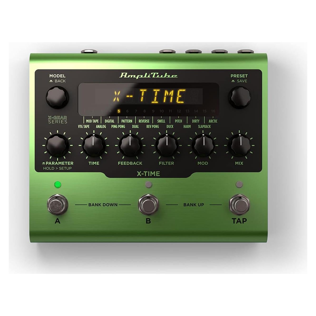 Pedal de Delay AmpliTube X-TIME 16 Efectos 9V Verde