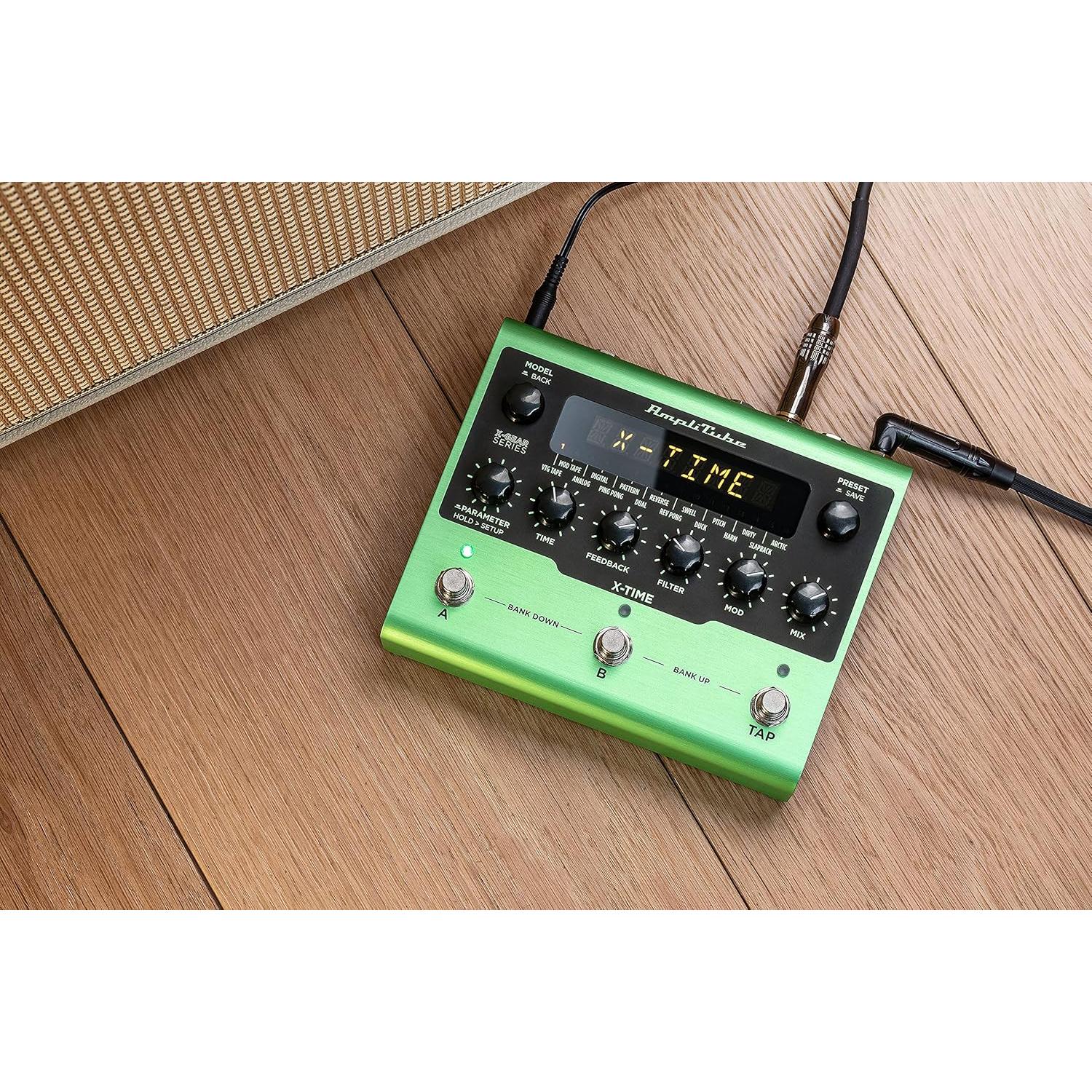 Pedal de Delay AmpliTube X-TIME 16 Efectos 9V Verde