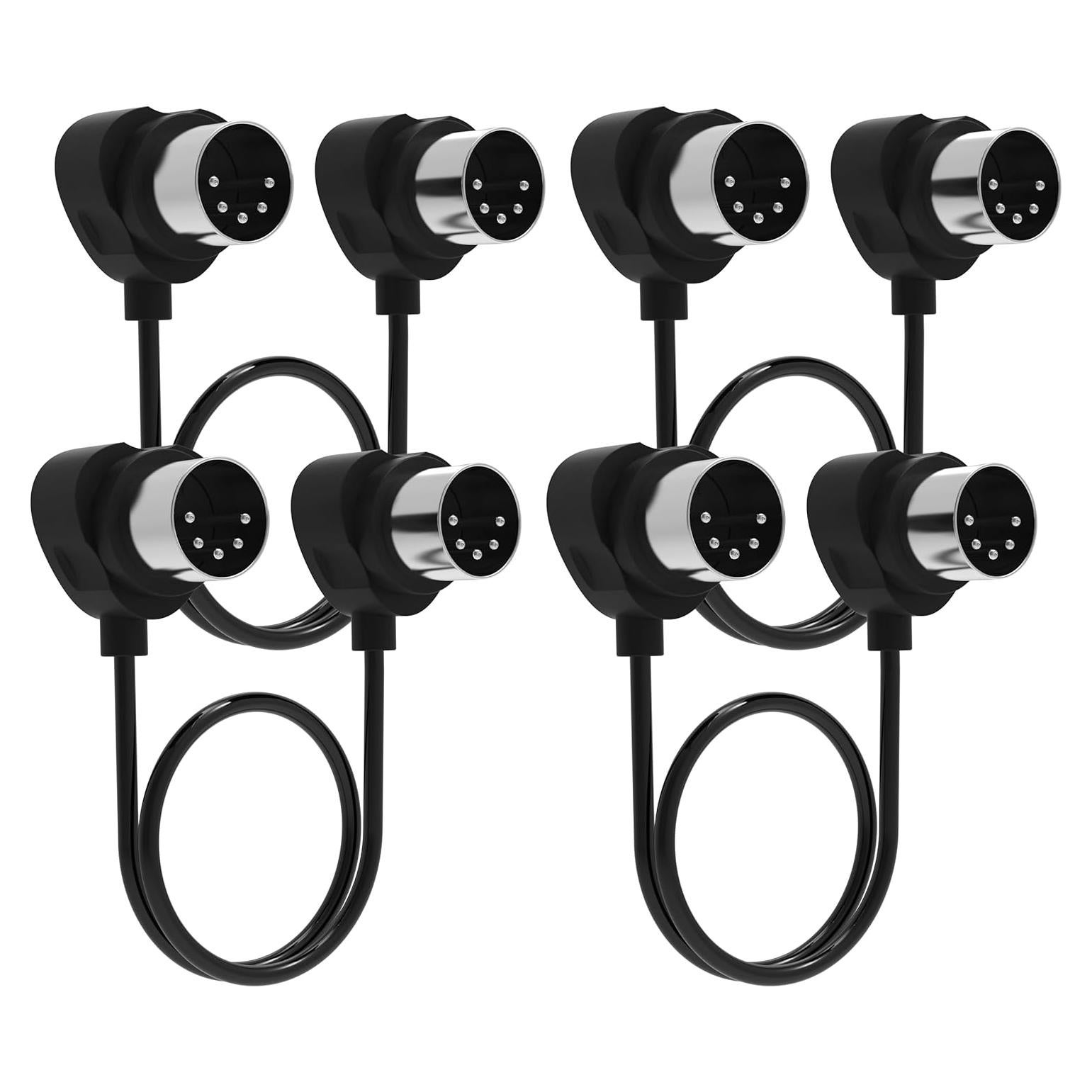 FORE Paquete de 4 Cables MIDI 60cm Ultra Pequeños