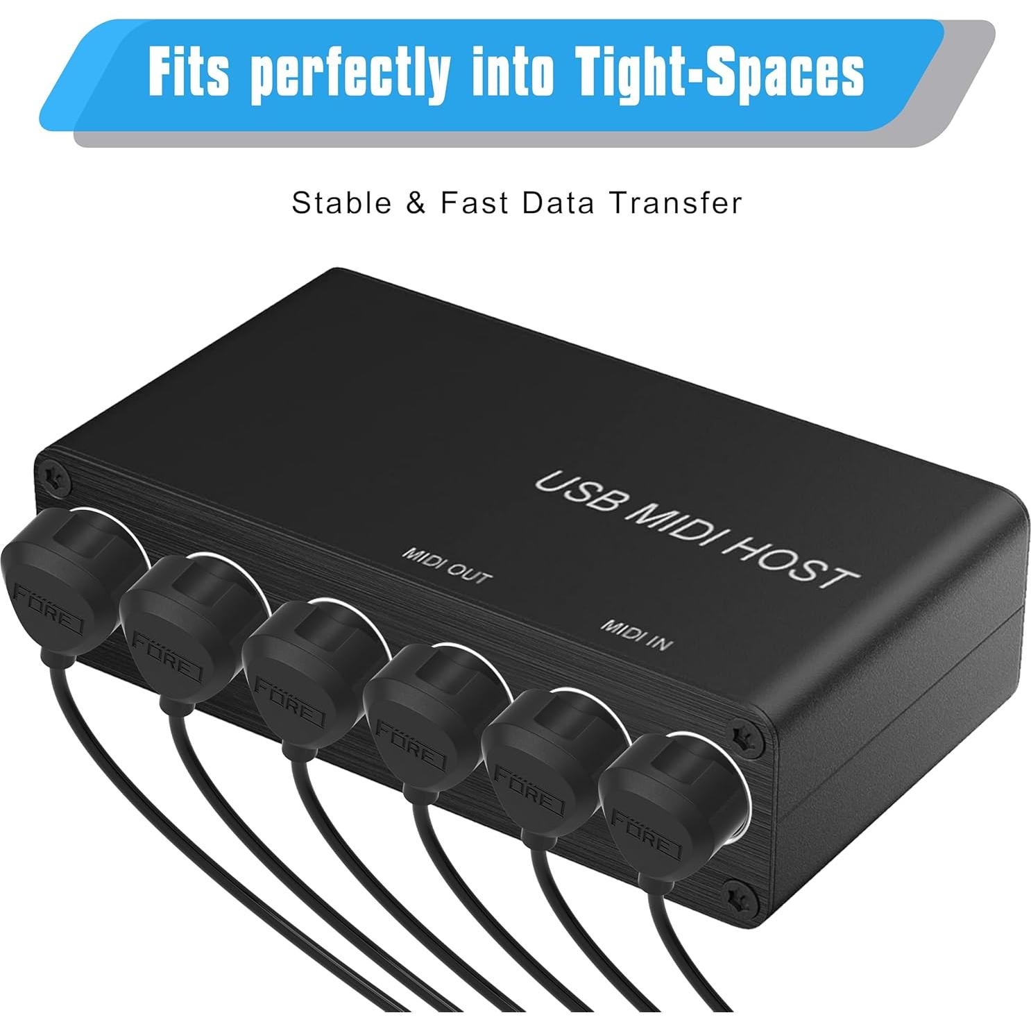 FORE Paquete de 4 Cables MIDI 60cm Ultra Pequeños