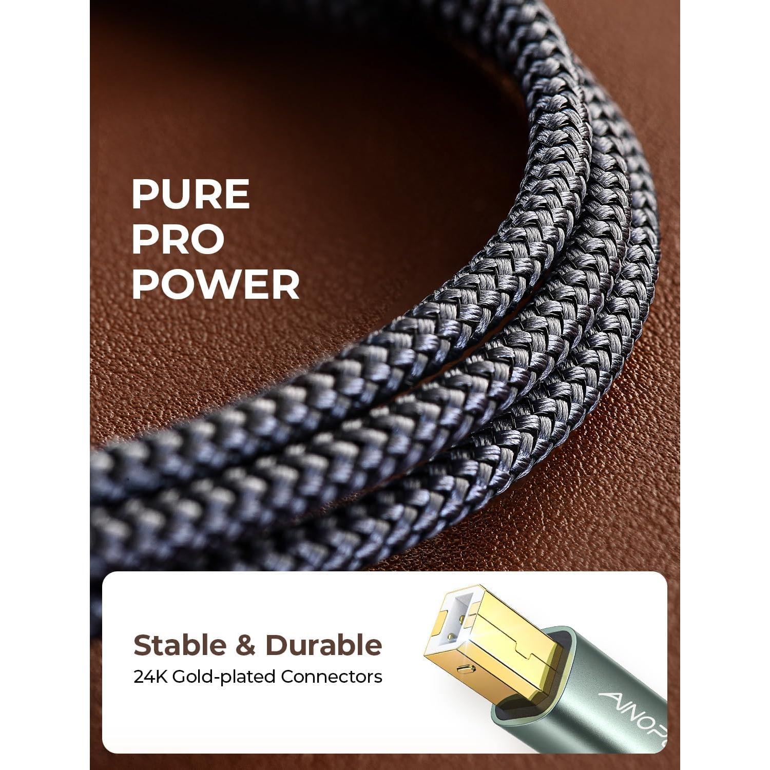 Cable USB C a USB B AINOPE 2m Alta Velocidad Gris