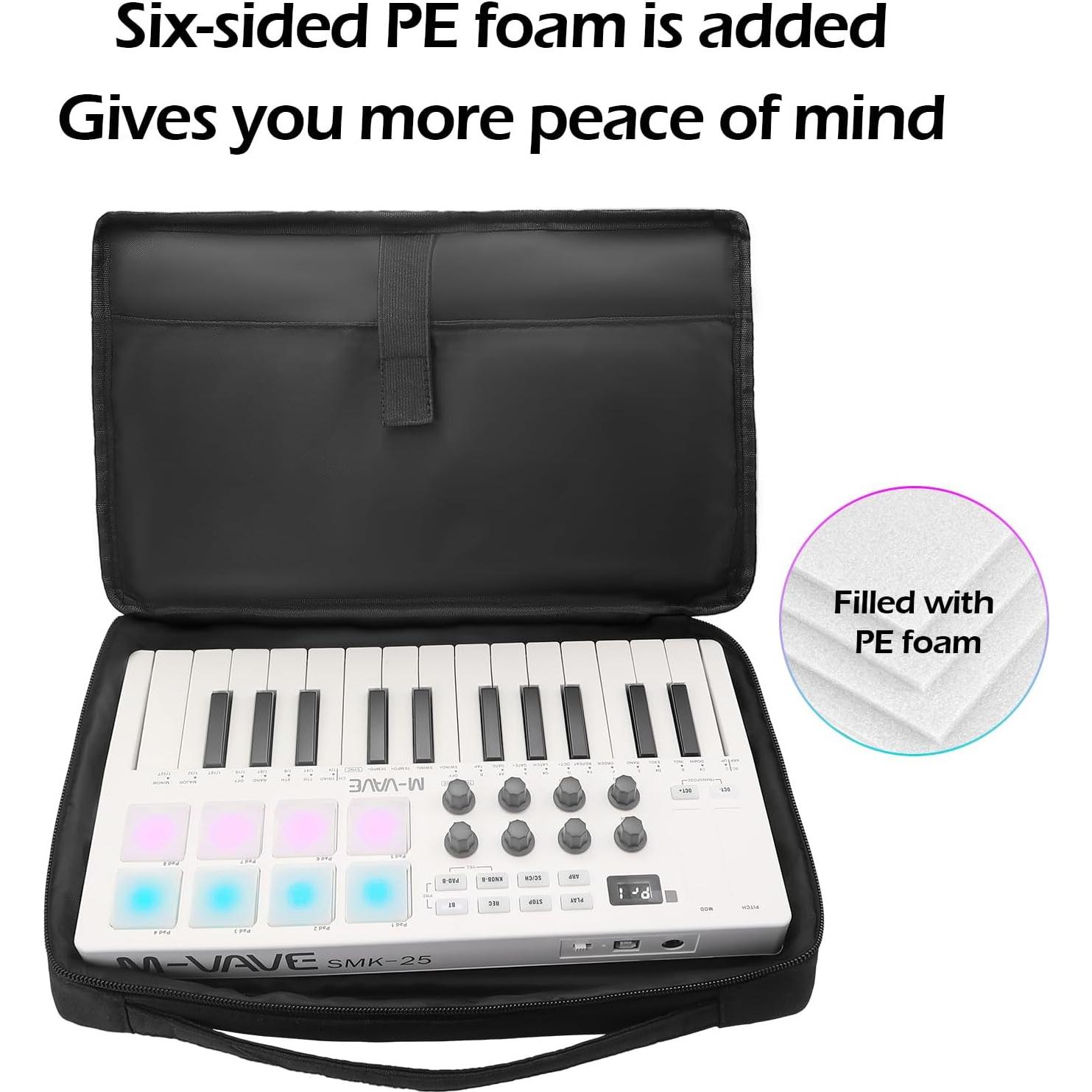 Funda para Teclado MIDI Hoerev Bolsa de Viaje 33x18x5cm Negro