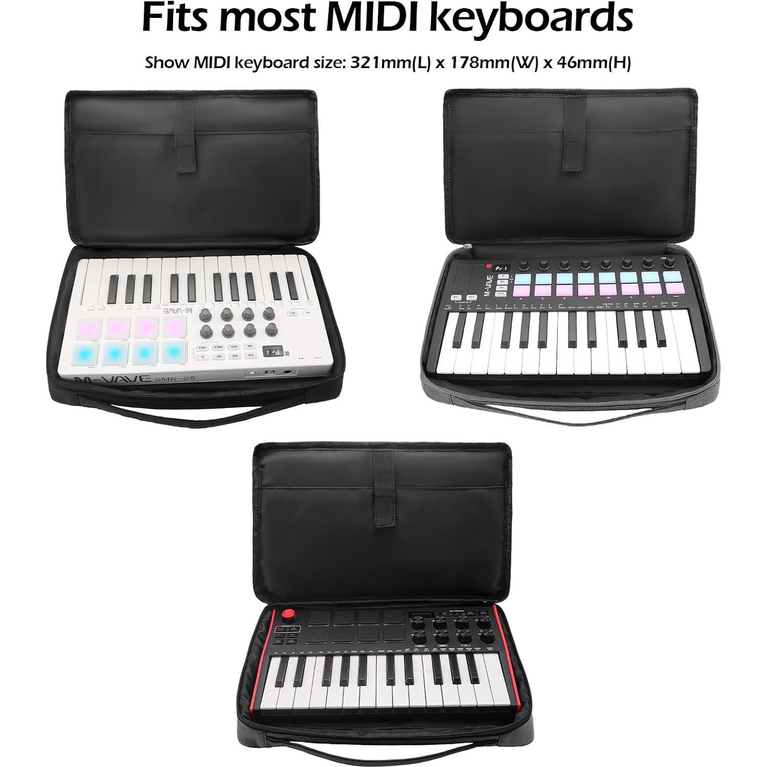 Funda para Teclado MIDI Hoerev Bolsa de Viaje 33x18x5cm Negro