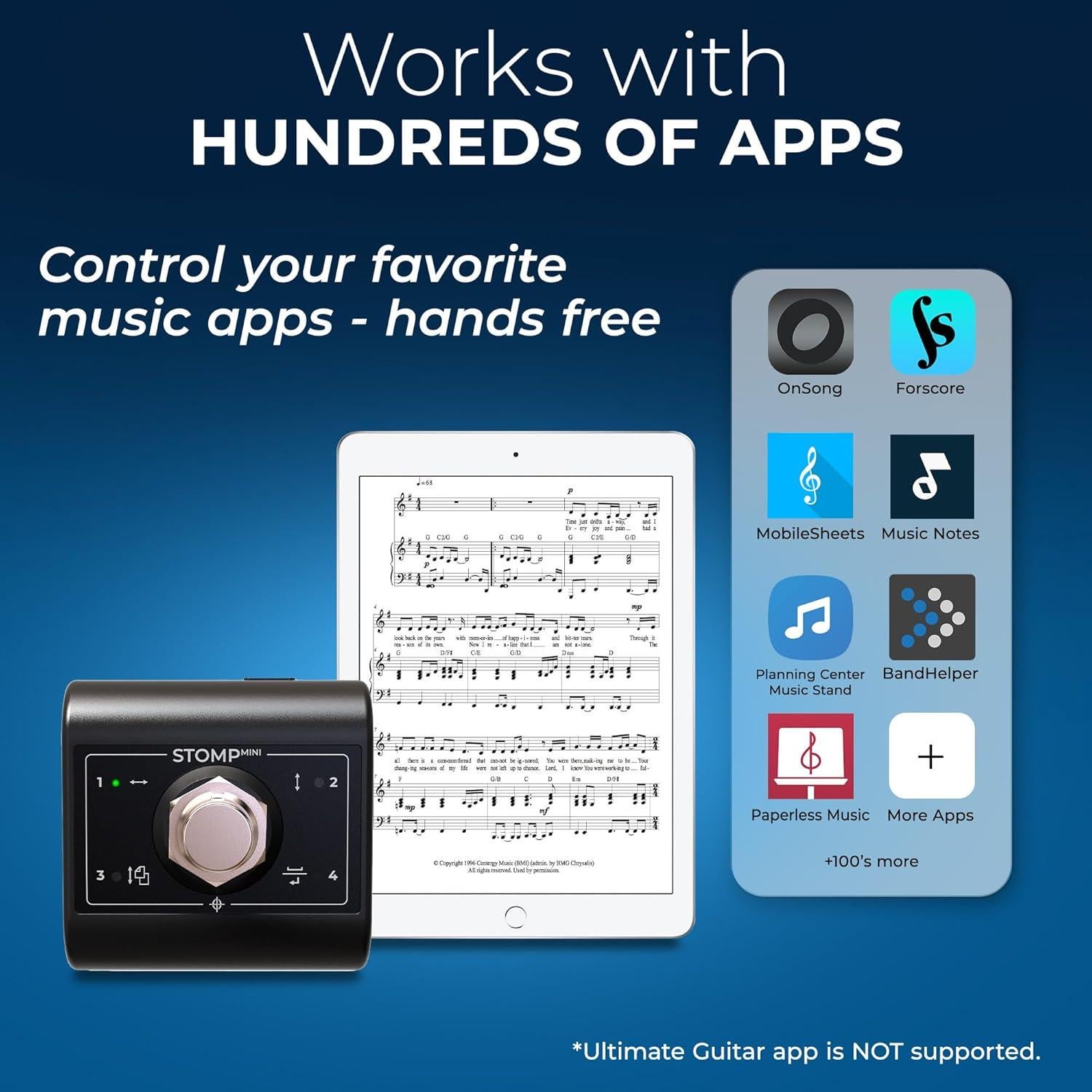 Controlador de Páginas Bluetooth Coda STOMP Mini - Ultra-Compacto